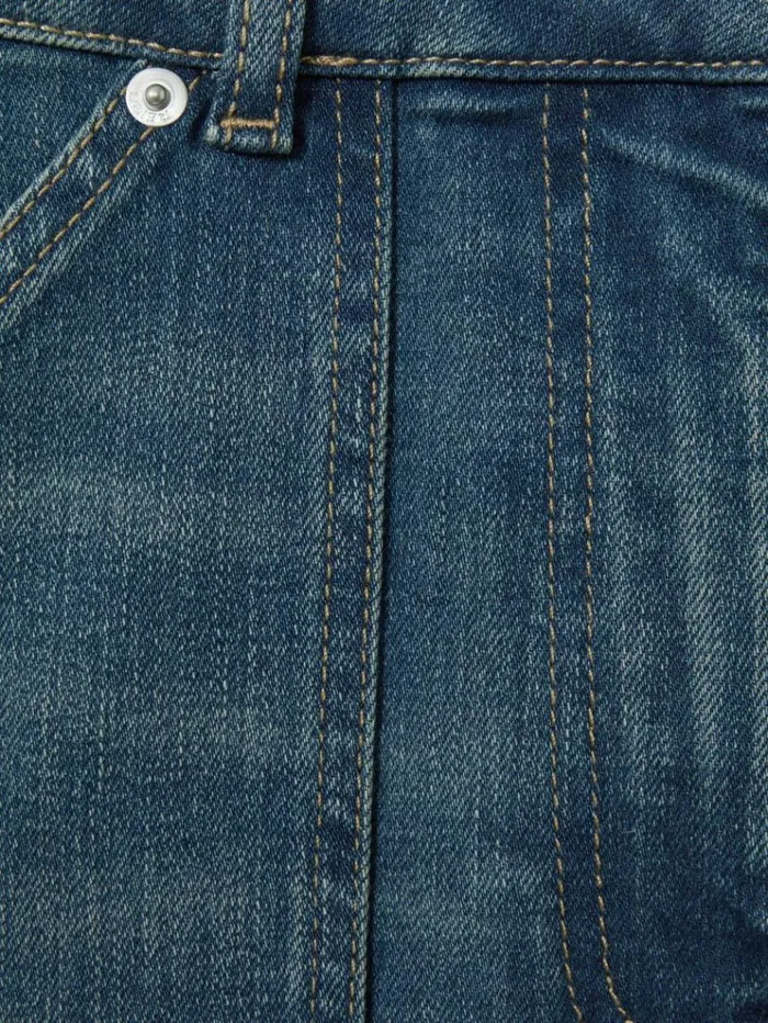 REISS Denim Women Mid Rise Flared Utility Jeans Mid Blue