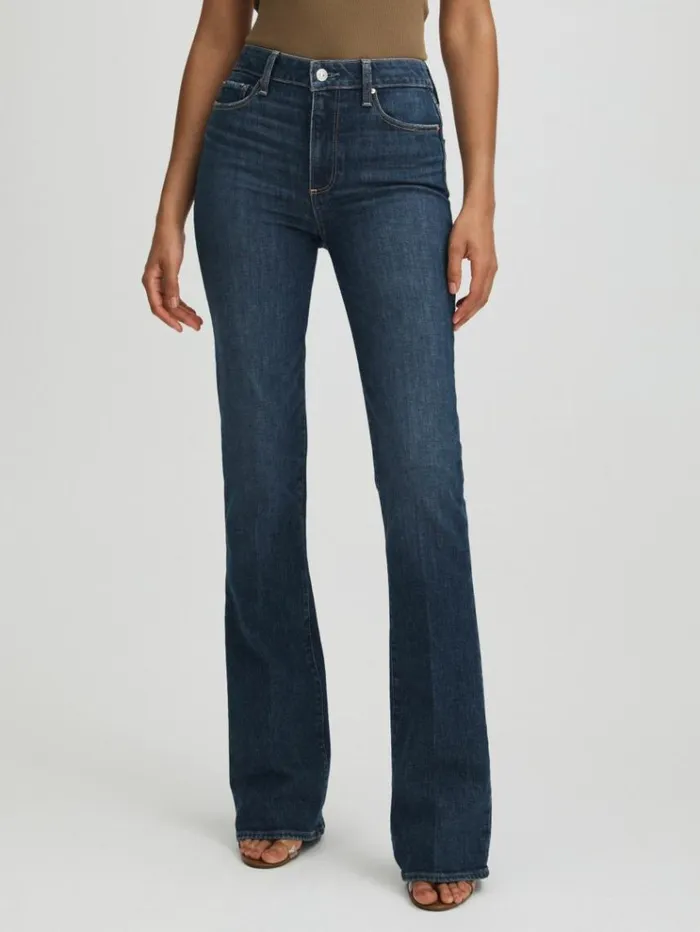 REISS Denim Women Paige Ancient Blue High Rise Flared Jeans Ancient Blue