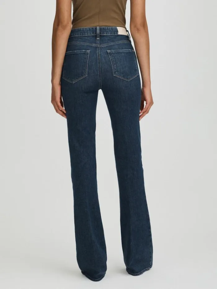 REISS Denim Women Paige Ancient Blue High Rise Flared Jeans Ancient Blue