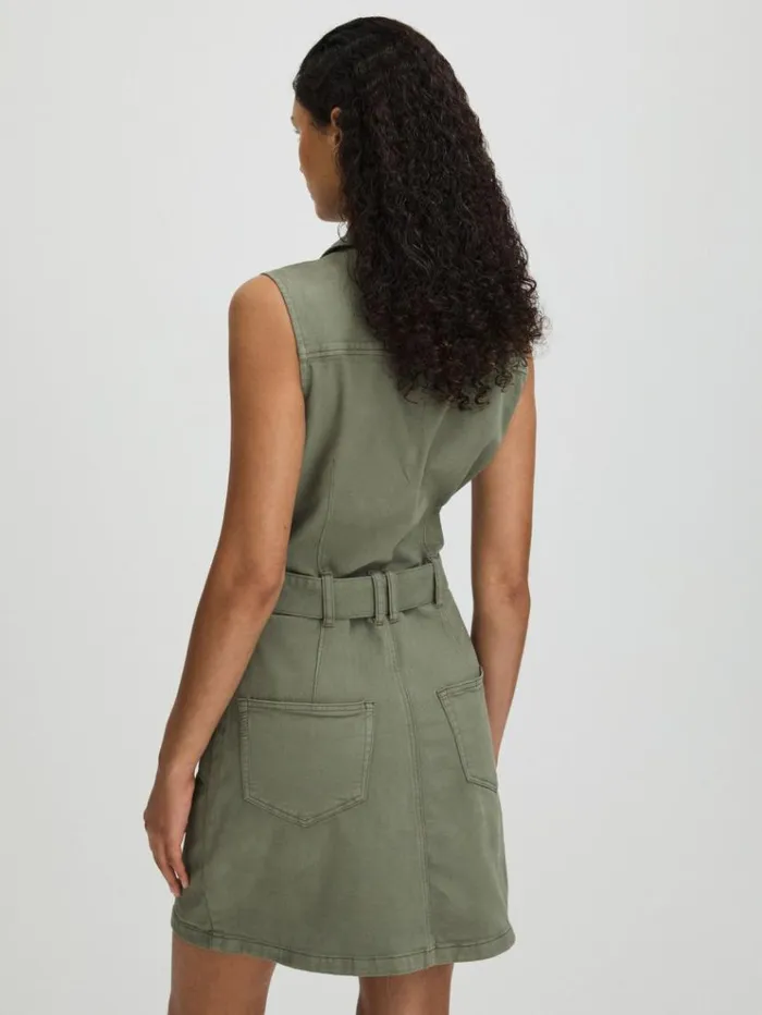REISS Denim Women Paige Denim Mini Dress Khaki