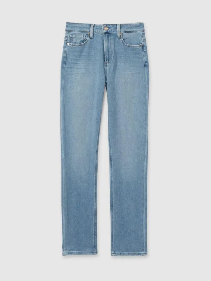 REISS Denim Women Paige High Rise Straight Leg Jeans Canvases Blue