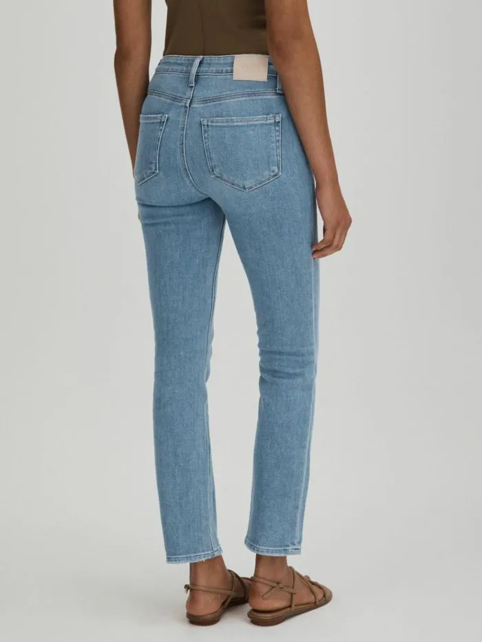 REISS Denim Women Paige High Rise Straight Leg Jeans Canvases Blue