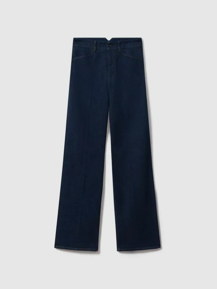 REISS Denim Women Paige High Rise Wide Leg Jeans Edinburgh