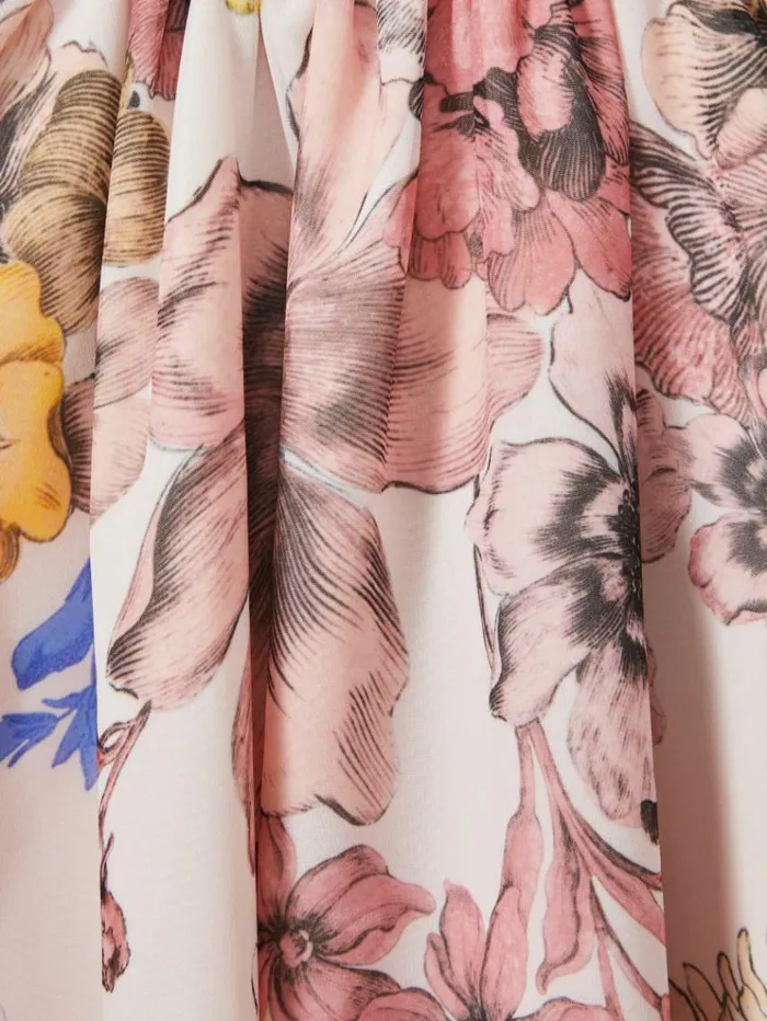 REISS Dresses Children Floral Print Halter Neck Dress Pink Print