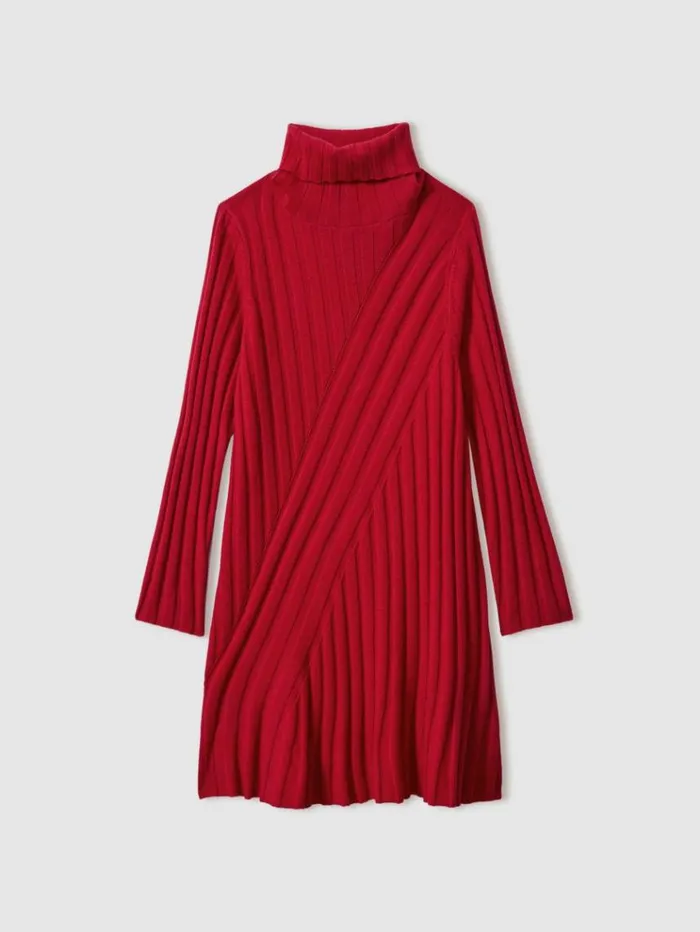 REISS Dresses Children Knitted Roll Neck Dress Red
