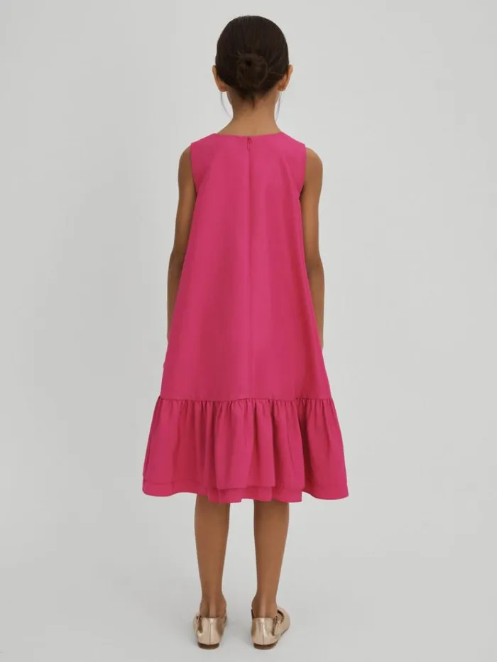 REISS Dresses Children Layered HighLow Dress Bright Pink
