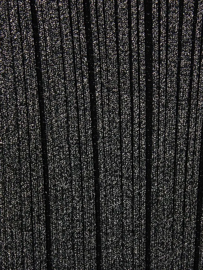 REISS Dresses Children Metallic Ribbed Asymmetric Dress Black