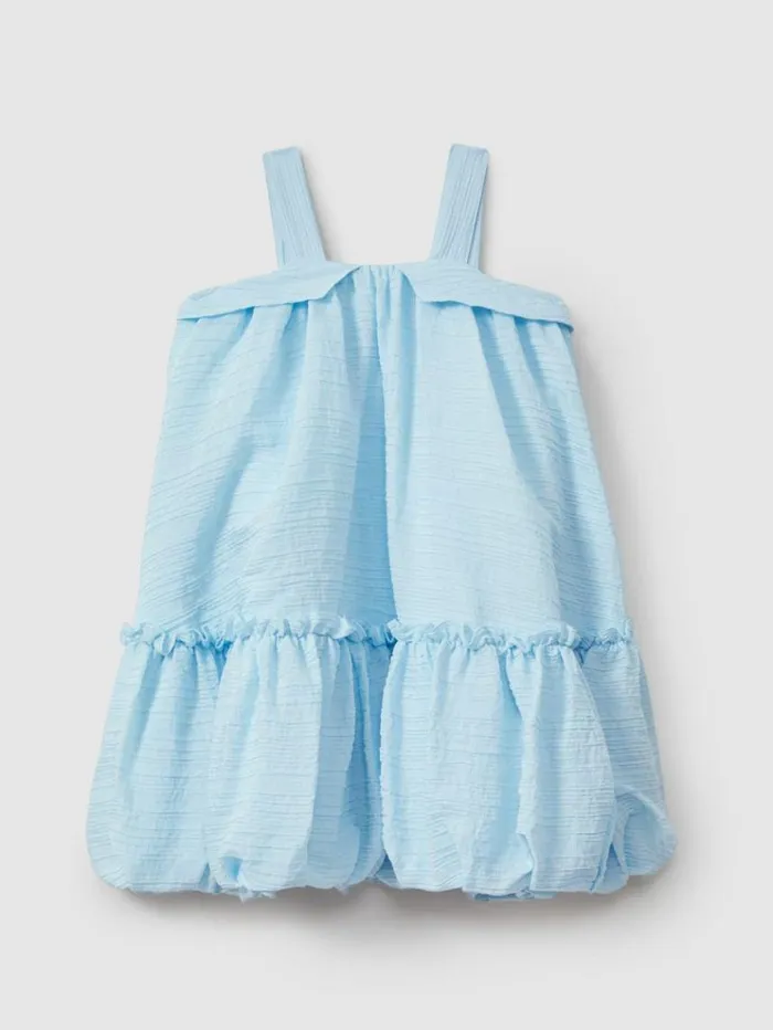 REISS Dresses Children Seersucker Bubble Hem Dress Blue