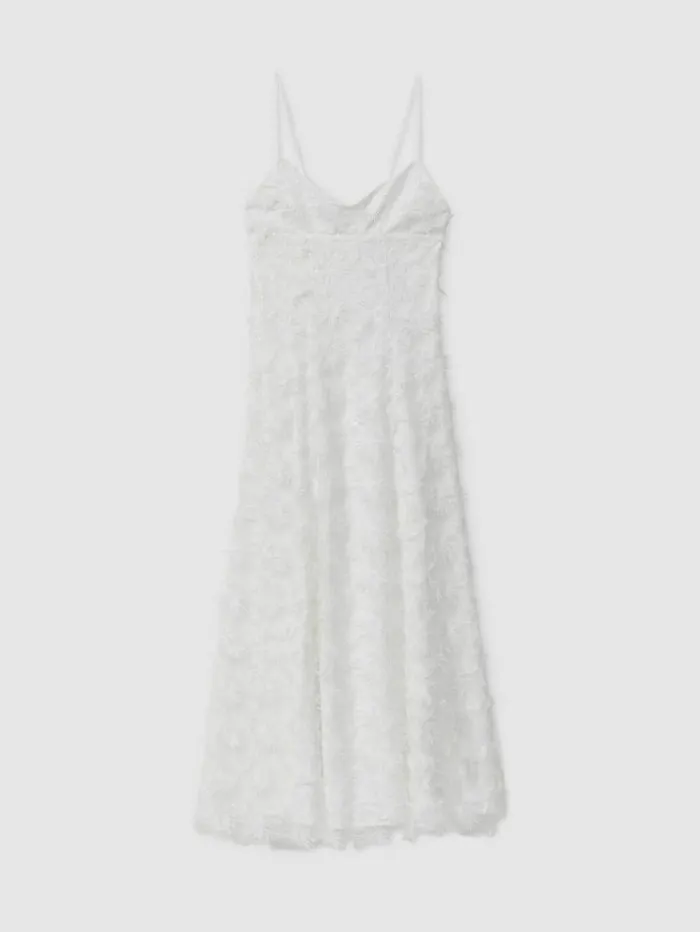 REISS Dresses Women Anna Quan Applique Drop Waist Maxi Dress White