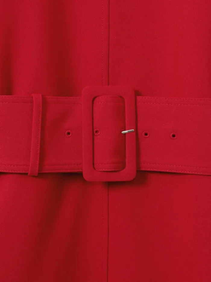REISS Dresses Women Belted Midi Dress Red