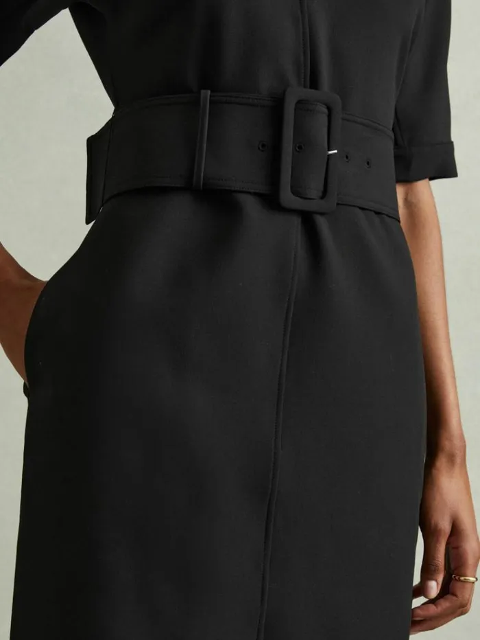 REISS Dresses Women Belted Mini Dress Black