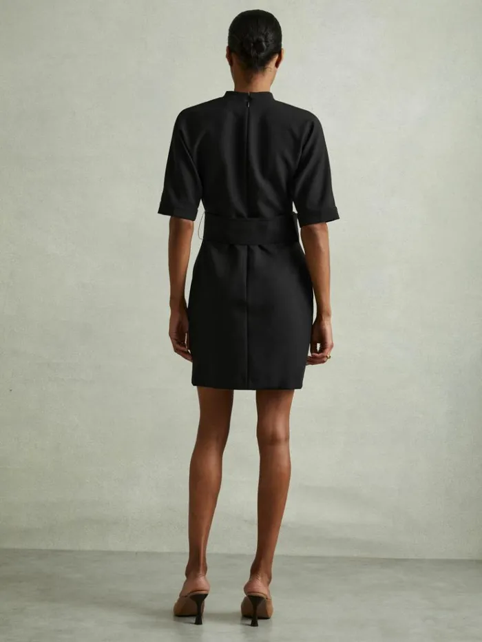 REISS Dresses Women Belted Mini Dress Black