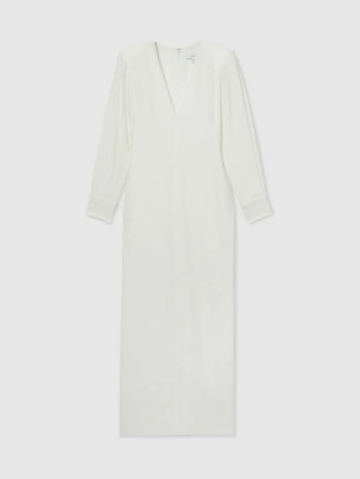 REISS Dresses Women PlungeNeck Crepe Maxi Dress White