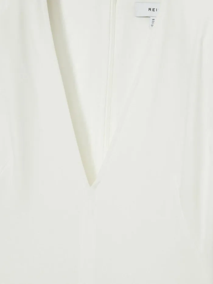 REISS Dresses Women PlungeNeck Crepe Maxi Dress White
