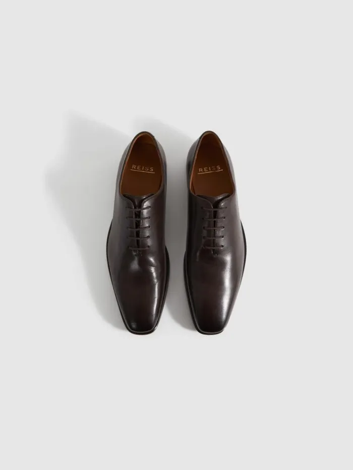 REISS Formal Shoes Men Leather LaceUp Shoes Dark Brown