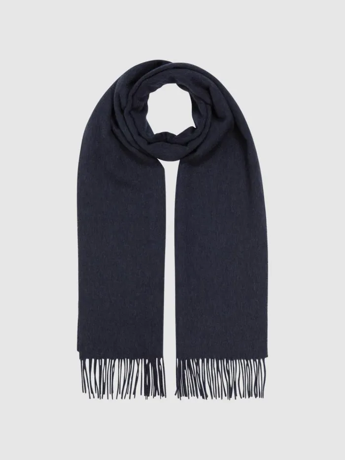 REISS Hats Gloves and Scarves Men Cashmere Blend Scarf Navy
