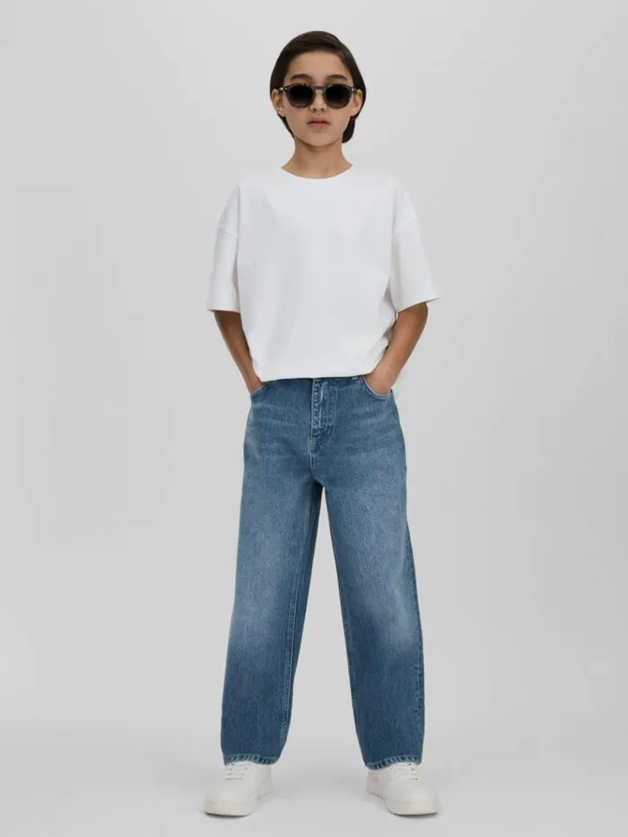 REISS Jeans Children Loose Fit Adjuster Jeans Mid Blue