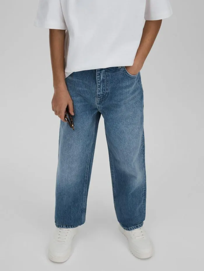 REISS Jeans Children Loose Fit Adjuster Jeans Mid Blue
