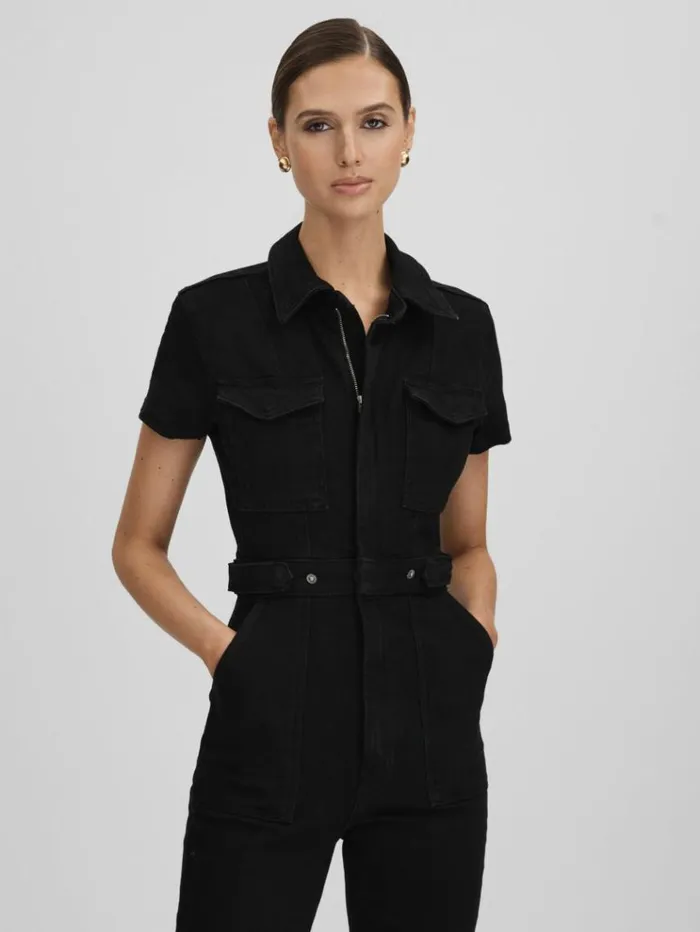 REISS Jumpsuits and Rompers Women Good American Denim Jumpsuit Black