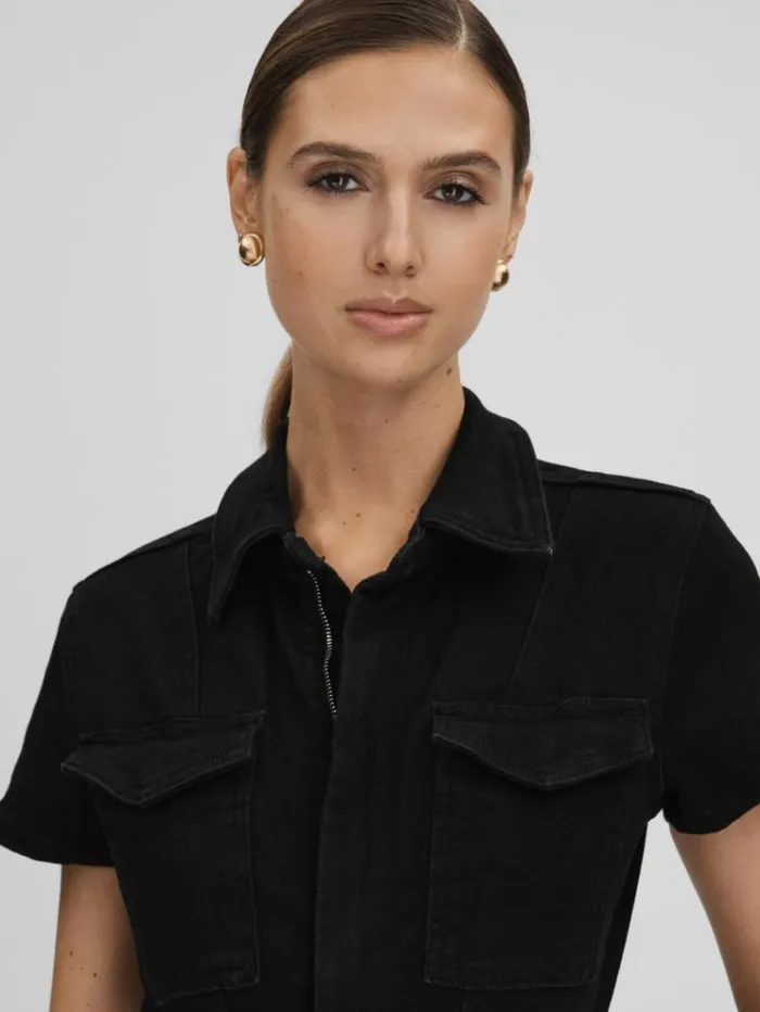 REISS Jumpsuits and Rompers Women Good American Denim Jumpsuit Black