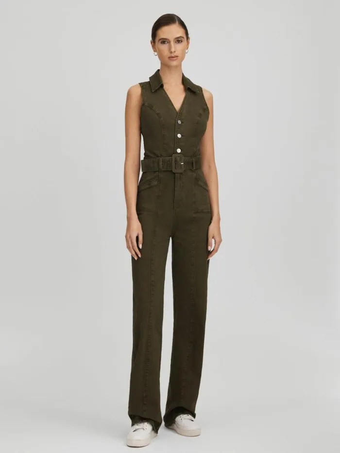 REISS Jumpsuits and Rompers Women Paige Denim Jumpsuit Olive