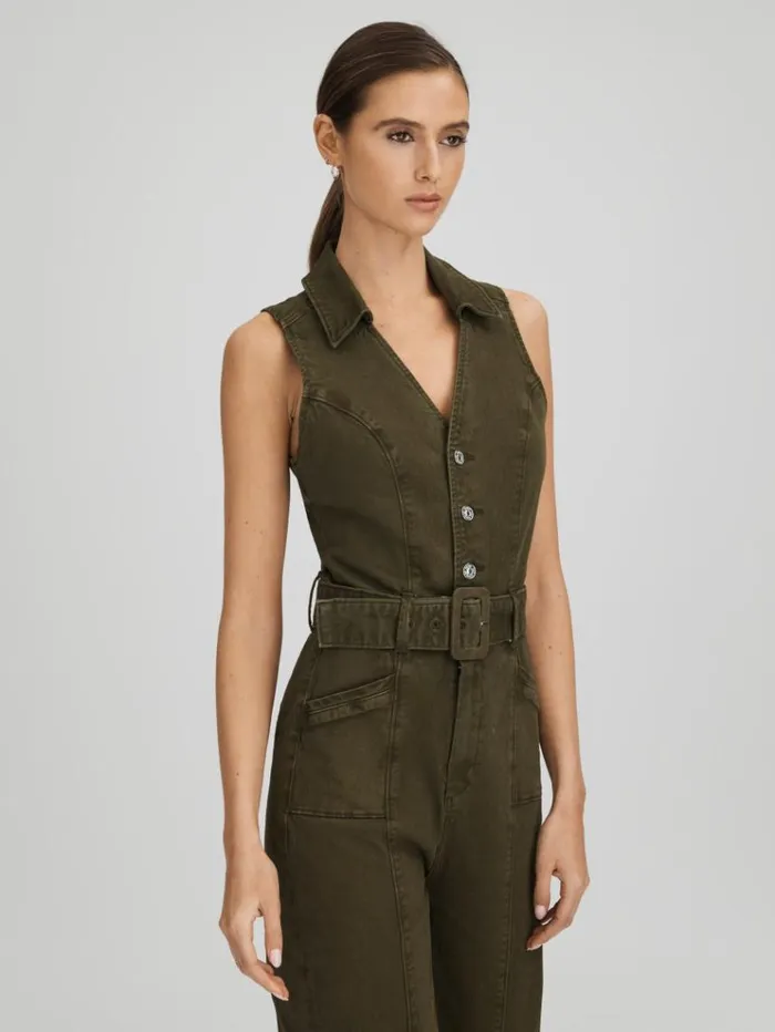 REISS Jumpsuits and Rompers Women Paige Denim Jumpsuit Olive