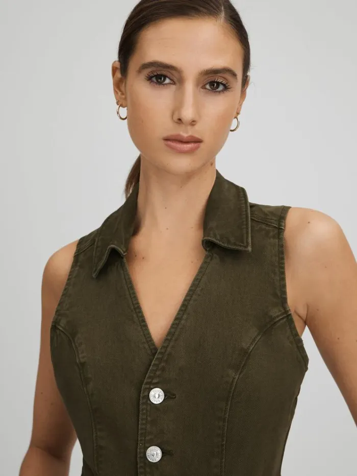 REISS Jumpsuits and Rompers Women Paige Denim Jumpsuit Olive