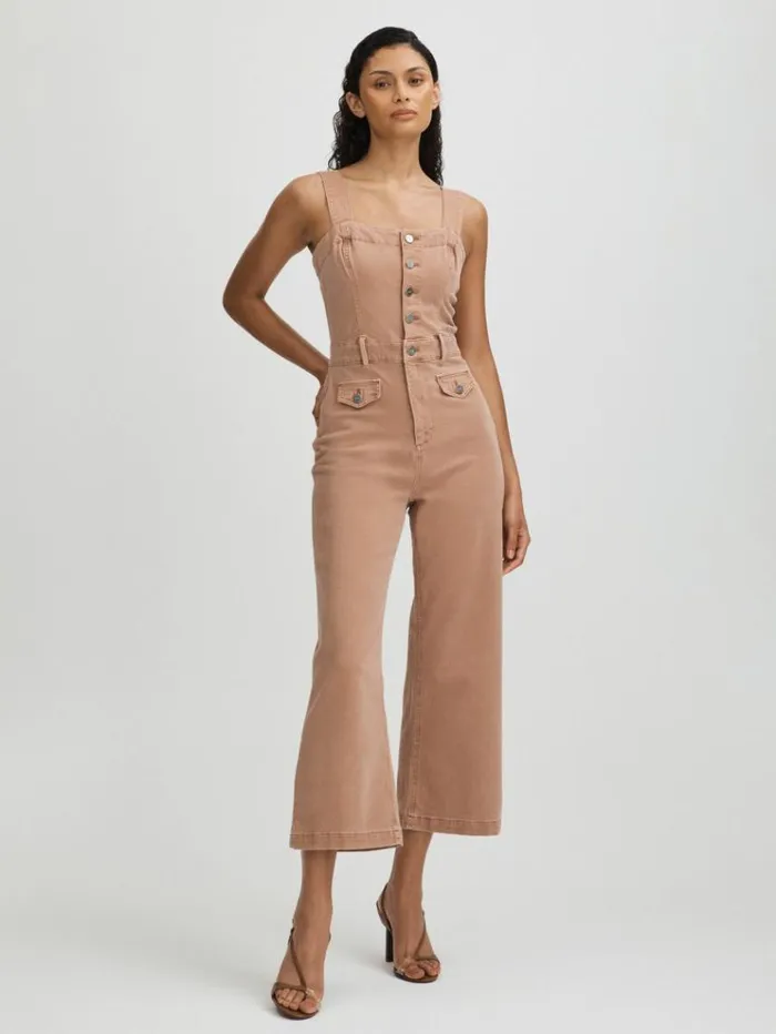 REISS Jumpsuits and Rompers Women Paige Rose Cropped Denim Wide Leg Jumpsuit Rose REISS Jumpsuits and Rompers Women Paige Rose Cropped Denim Wide Leg Jumpsuit Rose