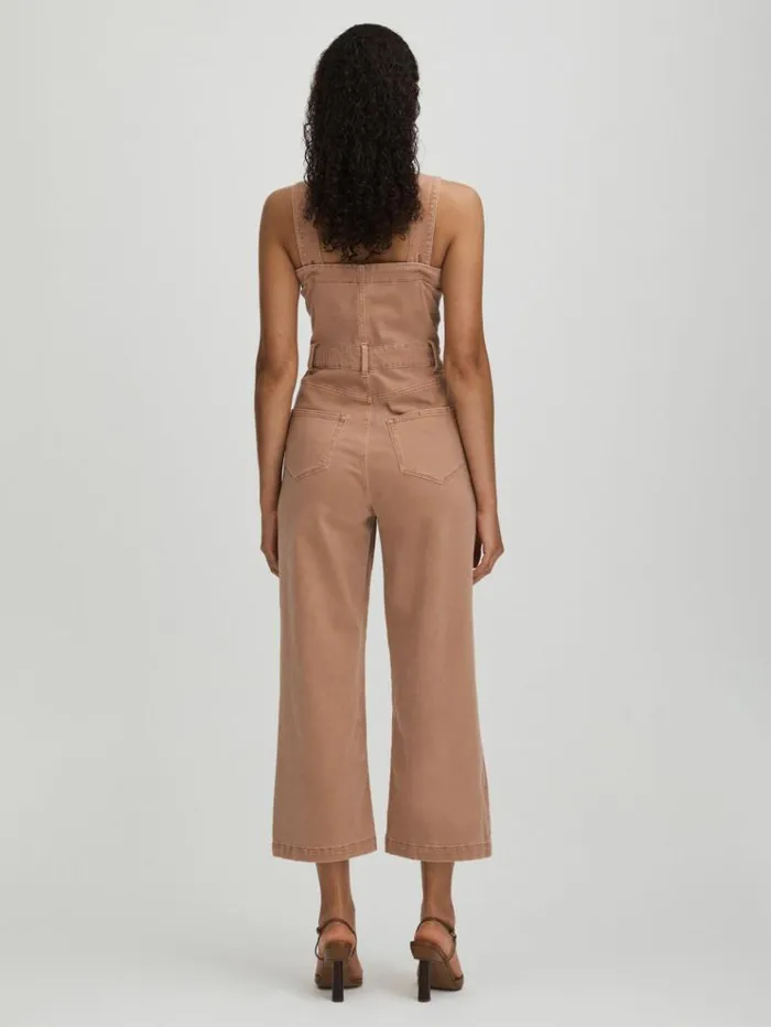 REISS Jumpsuits and Rompers Women Paige Rose Cropped Denim Wide Leg Jumpsuit Rose