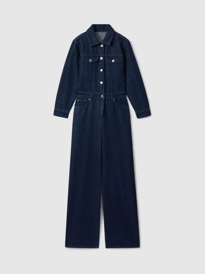 REISS Jumpsuits and Rompers Women Relaxed Denim Jumpsuit Indigo