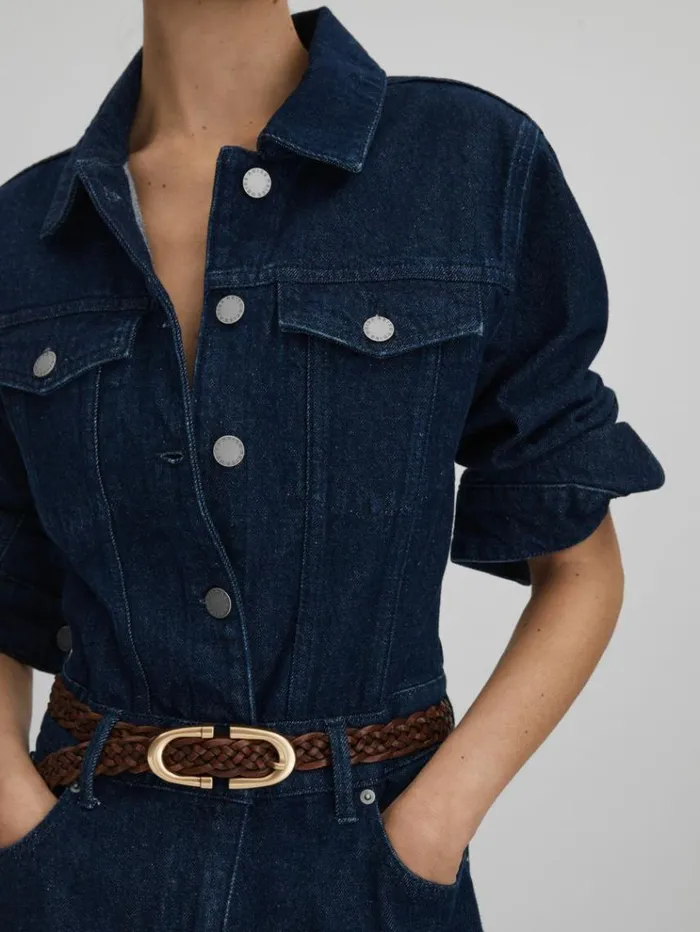 REISS Jumpsuits and Rompers Women Relaxed Denim Jumpsuit Indigo