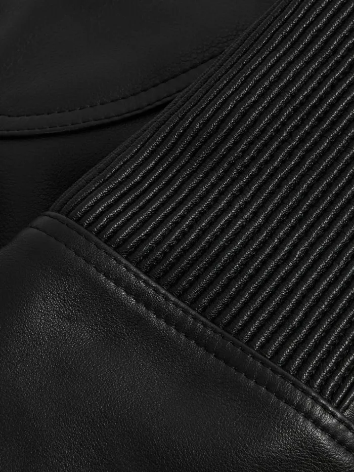 REISS Leather and Suede Jackets Men McLaren F1 Embossed Leather Jacket Black