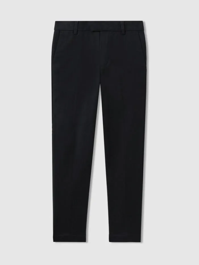 REISS Pants Children Slim Fit Adjustable Waist Chinos Navy