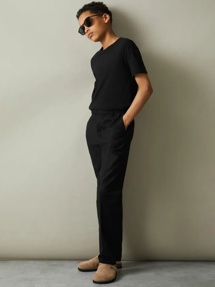 REISS Pants Children Slim Fit Chinos Black