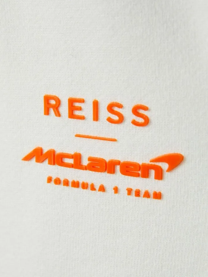 REISS Pants Men McLaren F1 Cotton Drawstring Joggers White
