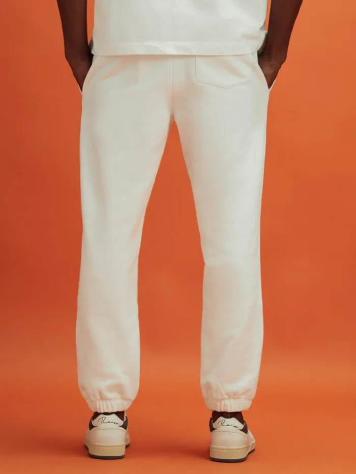 REISS Pants Men McLaren F1 Cotton Drawstring Joggers White