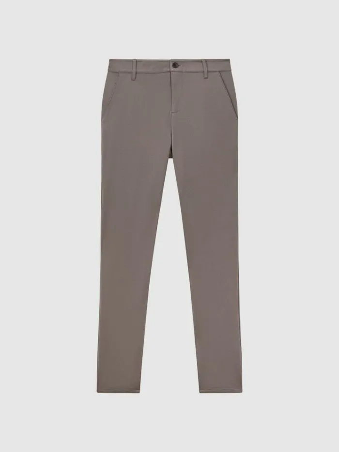 REISS Pants Men Paige Mid Rise Trousers Dark Taupe