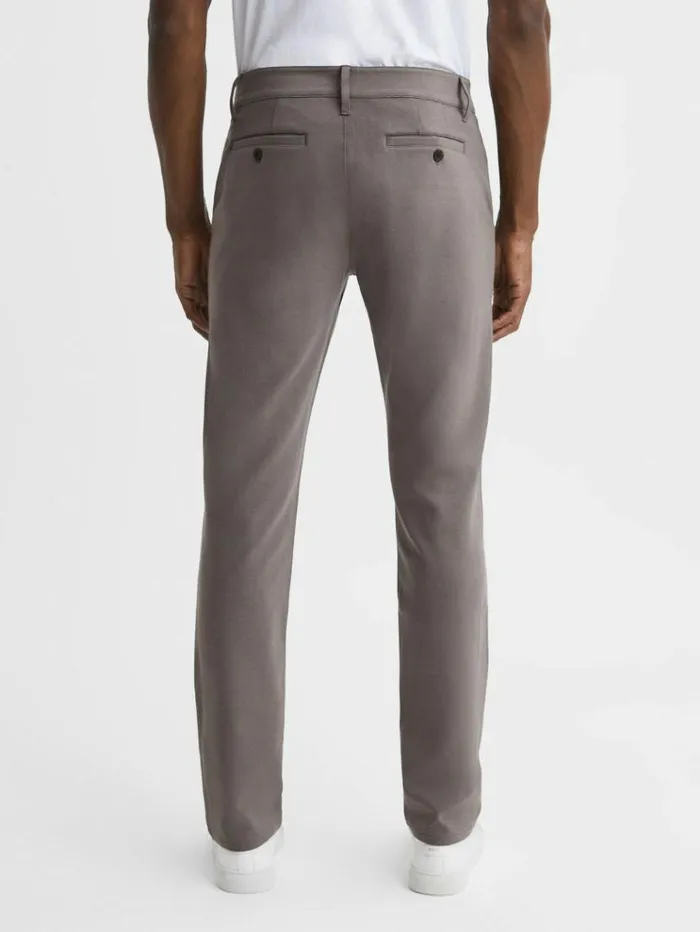 REISS Pants Men Paige Mid Rise Trousers Dark Taupe
