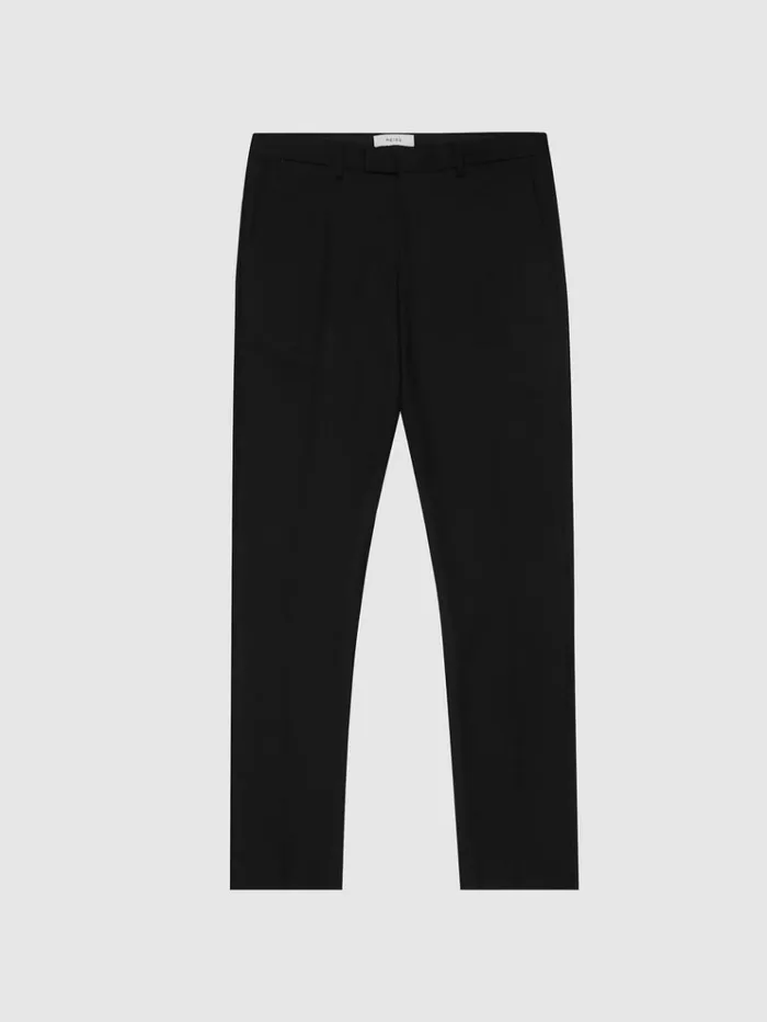 REISS Pants Men Slim Fit Chinos Black