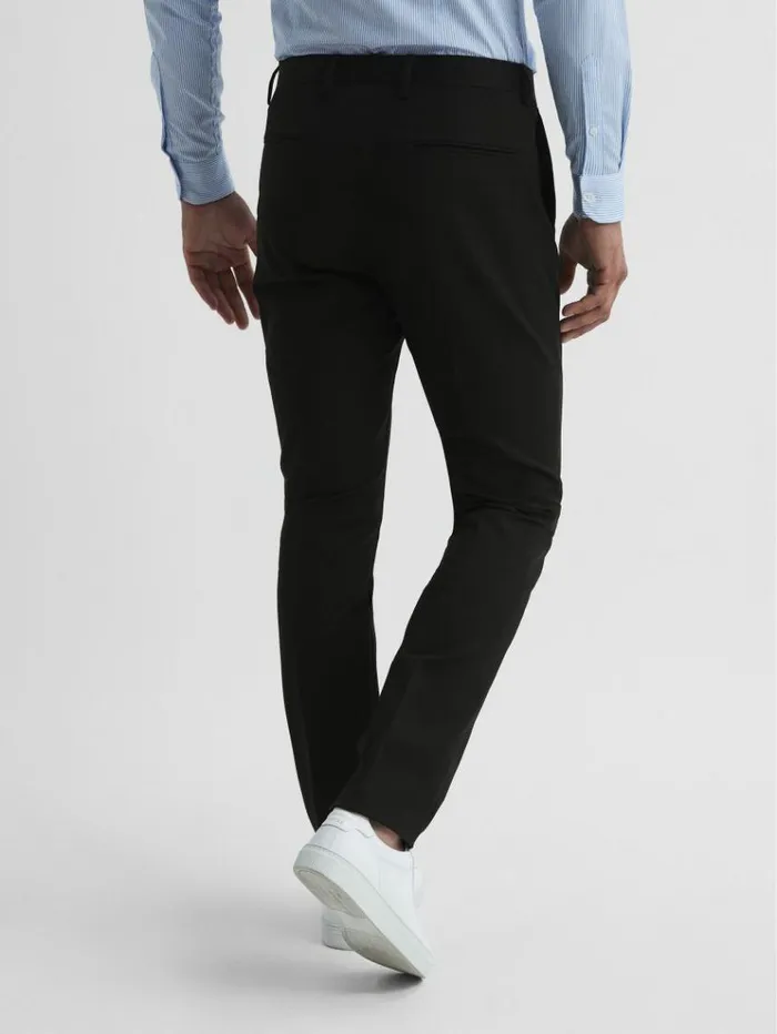 REISS Pants Men Slim Fit Chinos Black