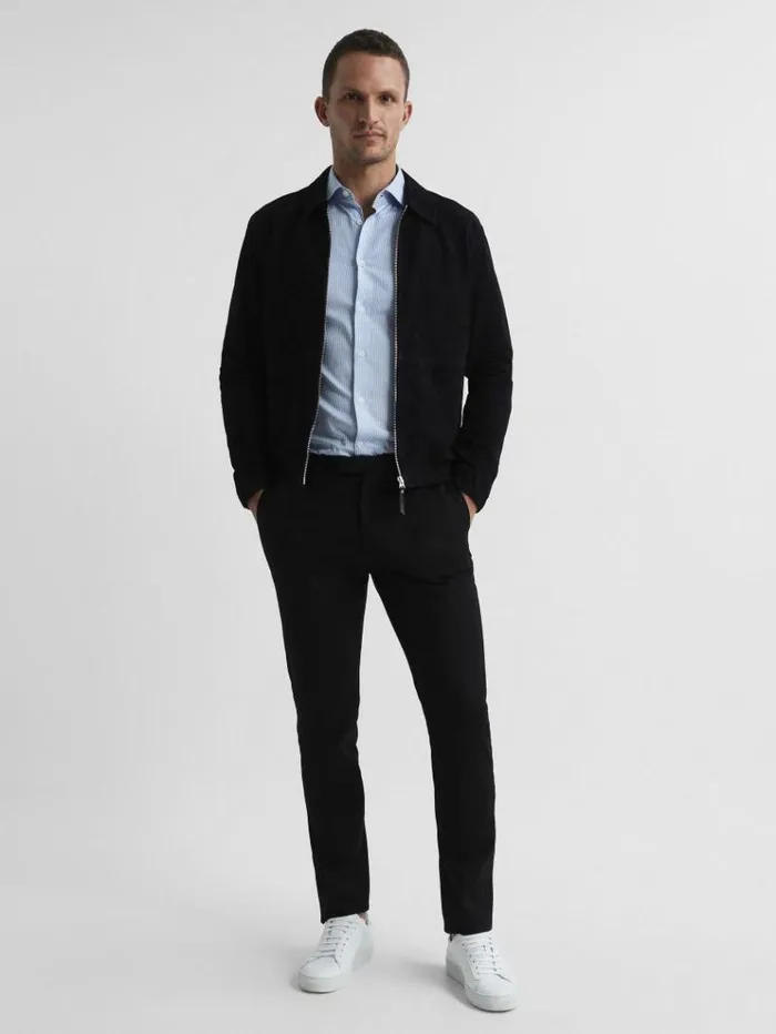 REISS Pants Men Slim Fit Chinos Black