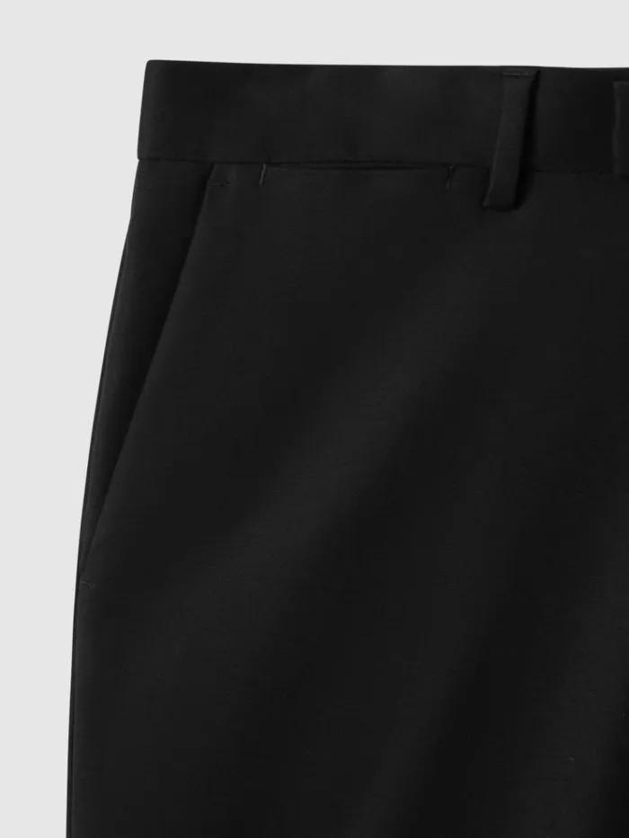 REISS Pants Men Slim Fit Cotton Blend Chinos Black