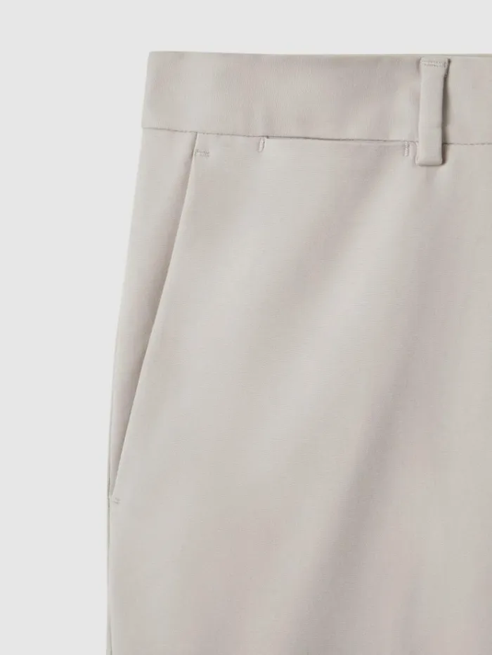 REISS Pants Men Slim Fit Cotton Blend Chinos Stone