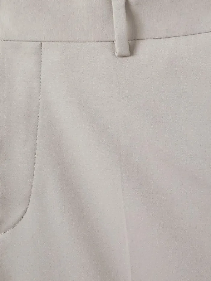 REISS Pants Men Slim Fit Cotton Blend Chinos Stone