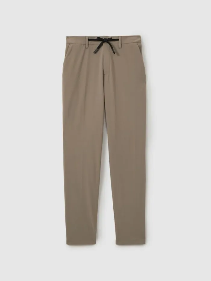 REISS Pants Men Technical Drawstring Trousers Taupe Brown
