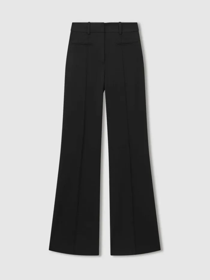 REISS Pants Women High Rise Flared Trousers Black