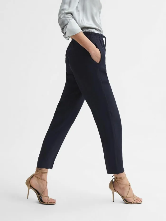 REISS Pants Women Pull On Trousers Navy