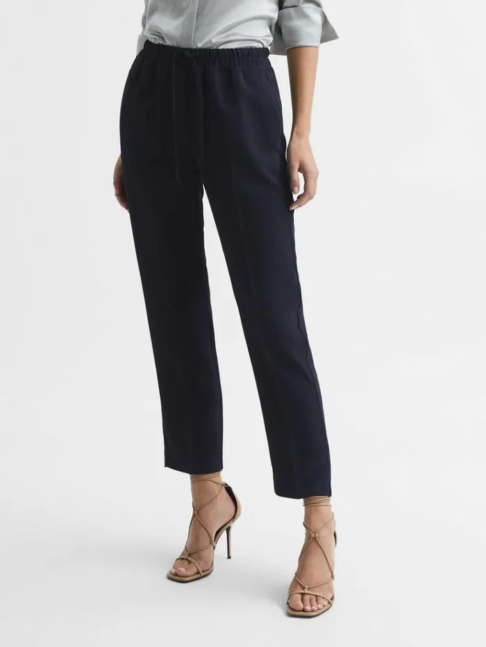 REISS Pants Women Pull On Trousers Navy