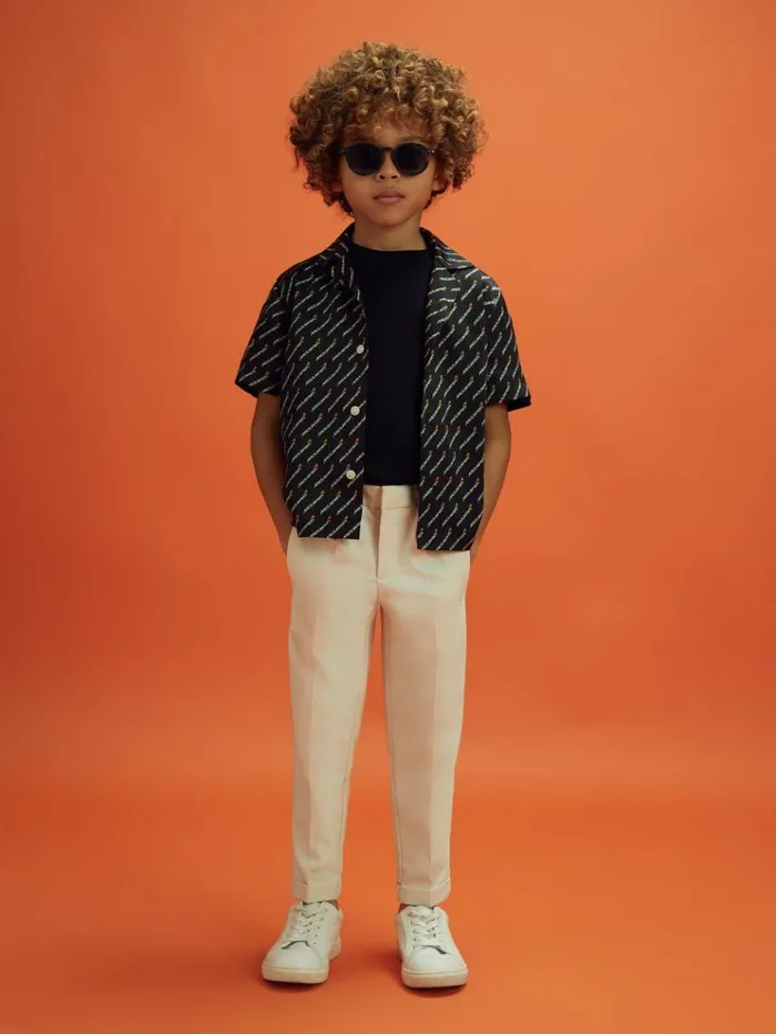 REISS Reiss X Mclaren F1 Team Children McLaren F1 Silverstone Cuban Collar Shirt Black Multi REISS Reiss X Mclaren F1 Team Children McLaren F1 Silverstone Cuban Collar Shirt Black Multi