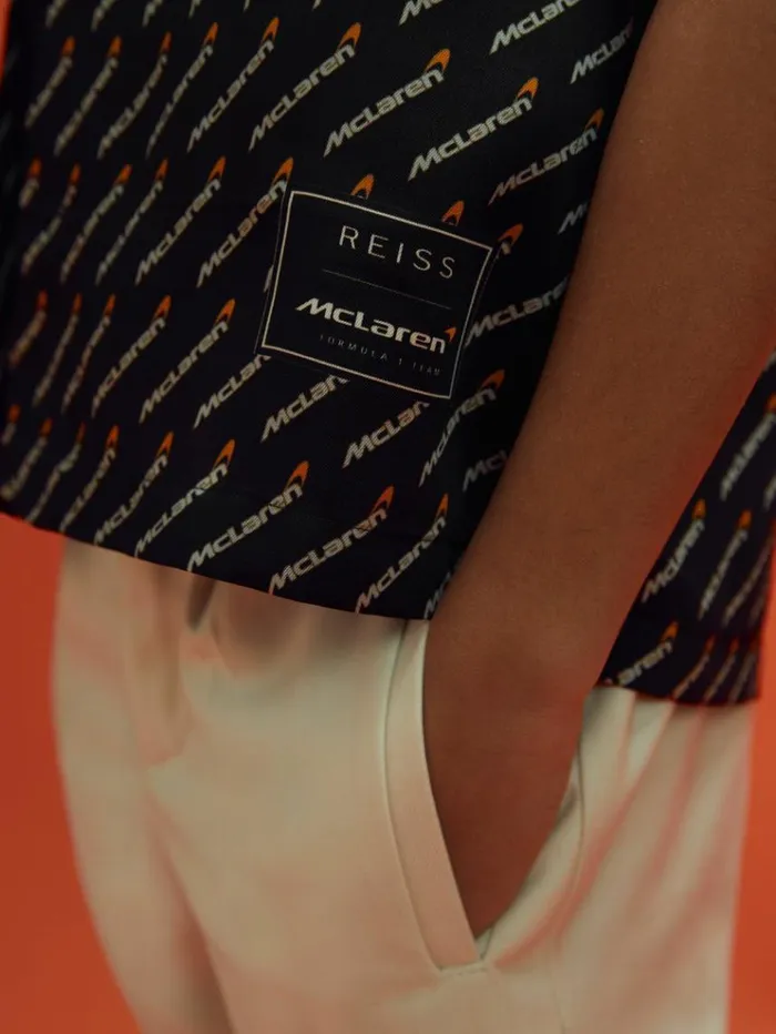 REISS Reiss X Mclaren F1 Team Children McLaren F1 Silverstone Cuban Collar Shirt Black Multi